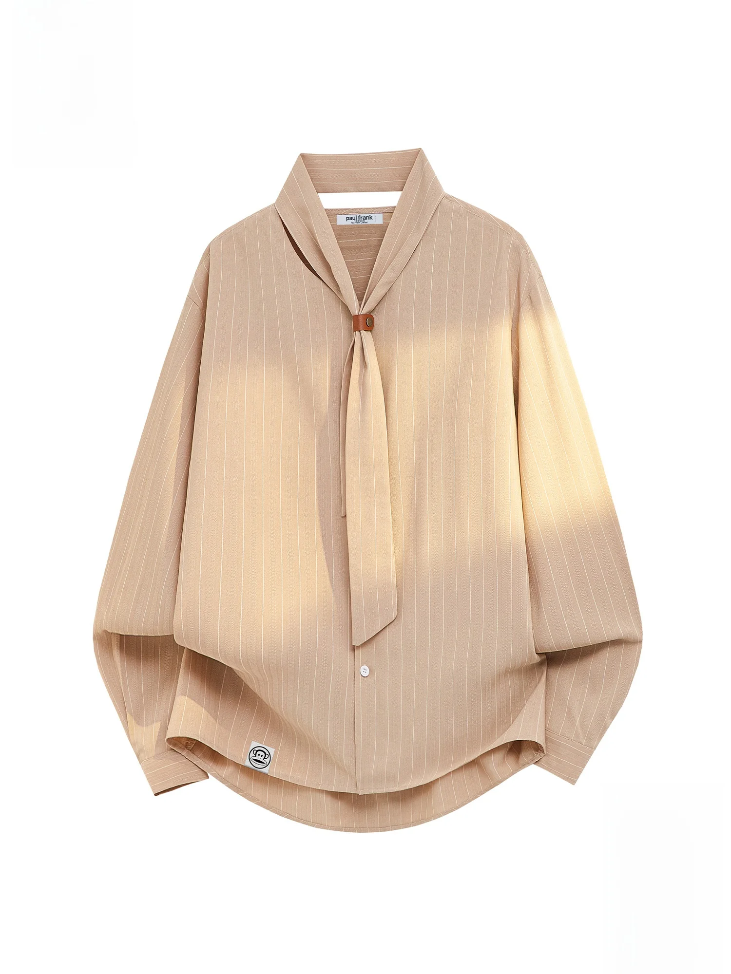 

Casual PaulFrank Monkey Brand Men's irt Spring New Loose Striped Design Tie irt Breathable Polyester Long Sve Youth Fa...