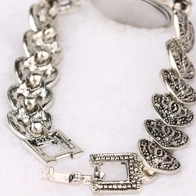 Mode-trend Böhmischen uhr frauen nachahmung Tibetischen silber vintage strass 26% kristall Armband liebe armband quarzuhr