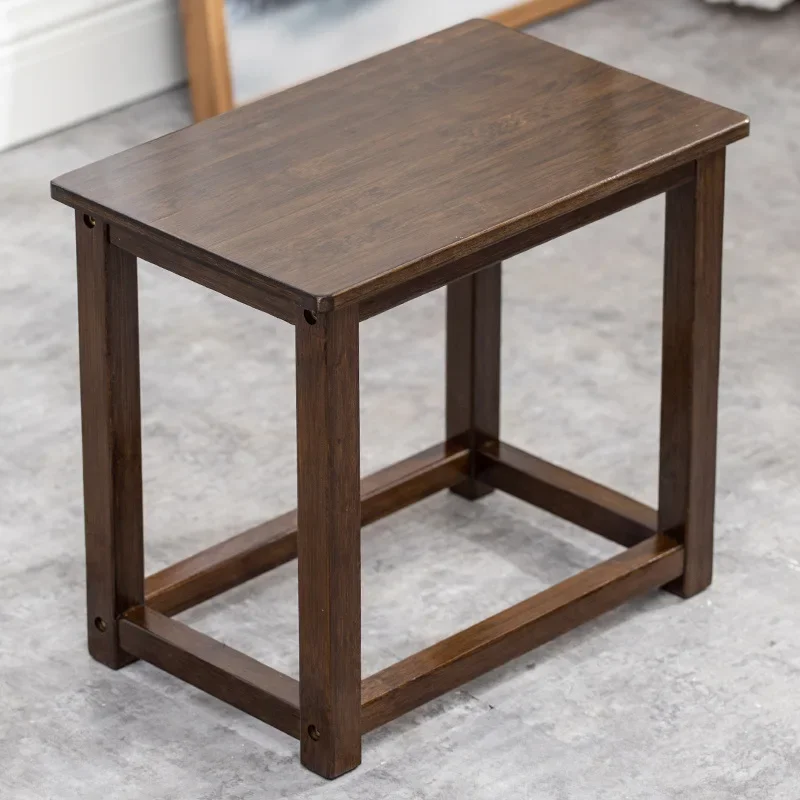 난주 원목 사각 스툴 낮은 스툴 신중국풍 차 카트 차 테이블 전용 스툴 차실 레트로 소형 차 스툴