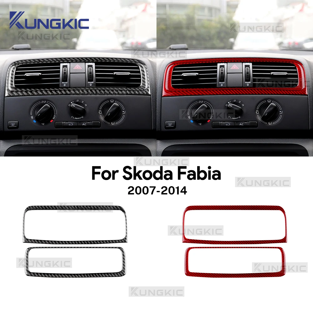 

Real Soft Carbon Fiber Sticker For Skoda Fabia 2 MK2 5J 2007 2008 2009 2010 2011 2012 2013 2014 Car Central Control Air Outlet