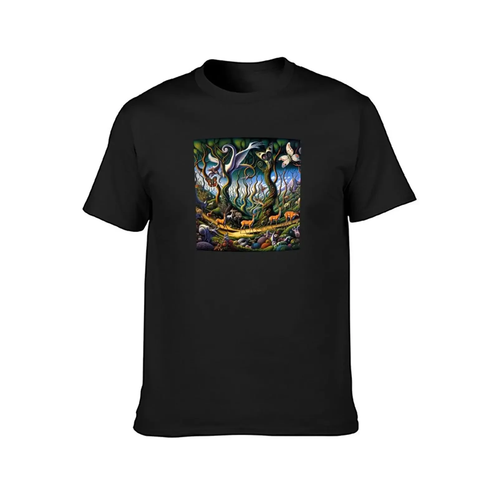 Surrealist Forest T-Shirt anime blue archive anime clothes quick-drying mens designer t shirt