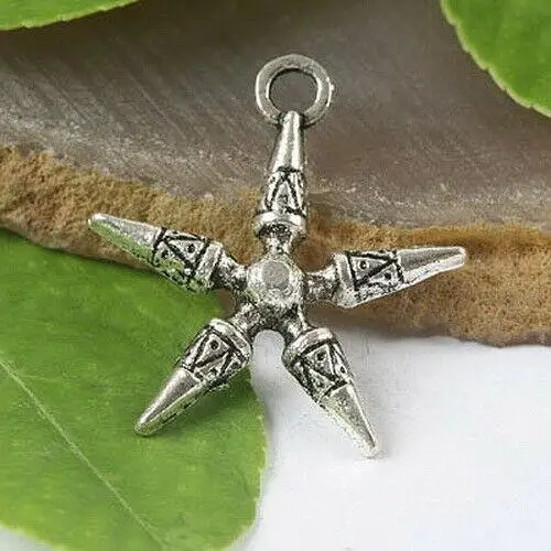 10pcs 28x24mm tibetan silver color  pattern 5-angles charms H0099