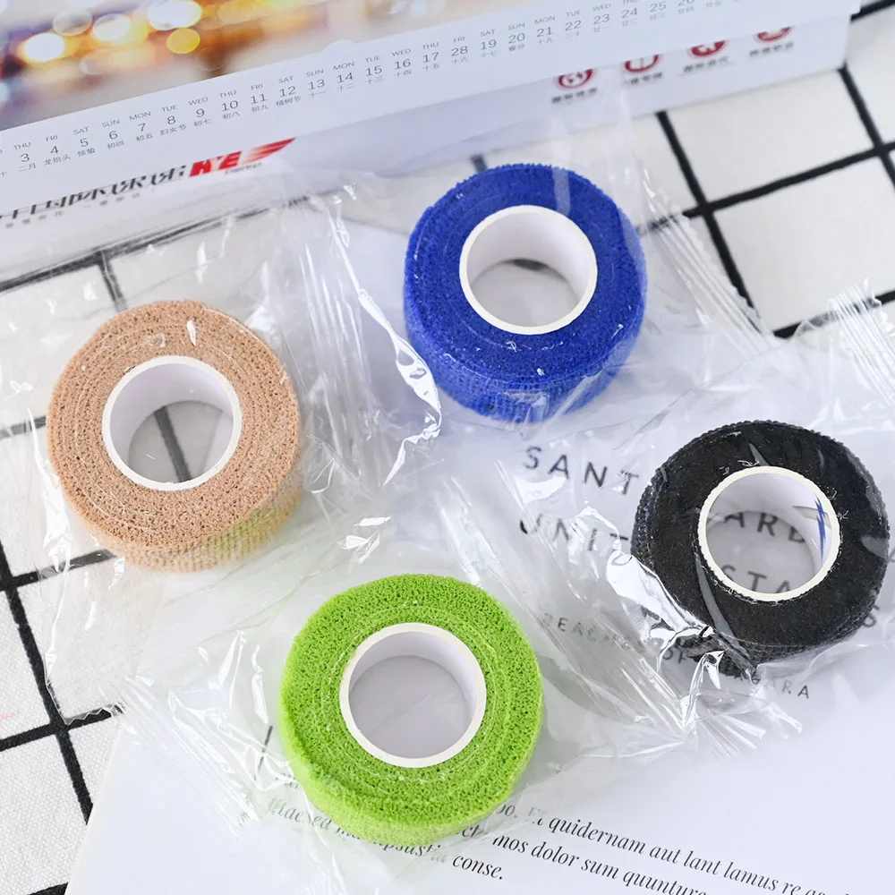 4Rolls Random Self Adherent Cohesive Wrap Bandages Adhesive Elastic Nail Accessory Finger Protection Wrap Kit Sports Finger Tape