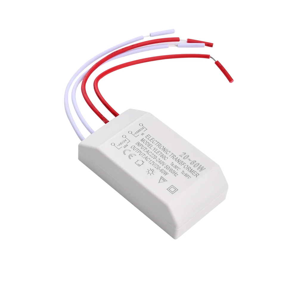 20-60W LED Driver AC 220V to AC 12V Halogen Lamp Voltage Converter LED Light Electronic Transformer