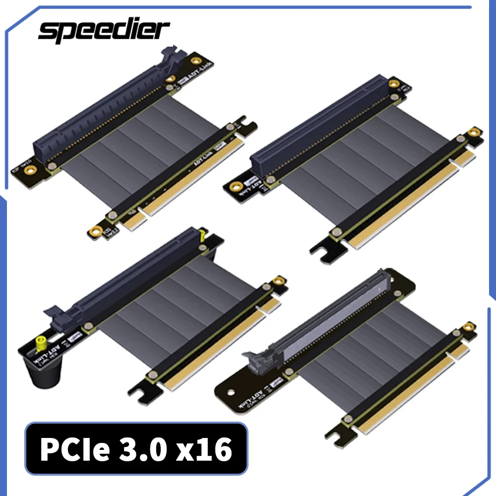 ADT PCI-E 3.0 x16 Riser Cable Male-to-Female Graphics Card Extension Supports ASUS TT CoolMaster MSI ATX EATX Chassis Gen3.0