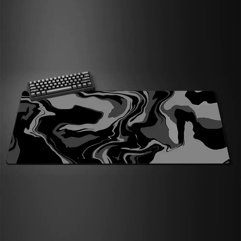 

Strata Liquid Black and White Mouse Pad XXL Gaming PC MousePad Large Gamer Desk Mat Anti-slip HD Keyboard Mat Computer MousePads