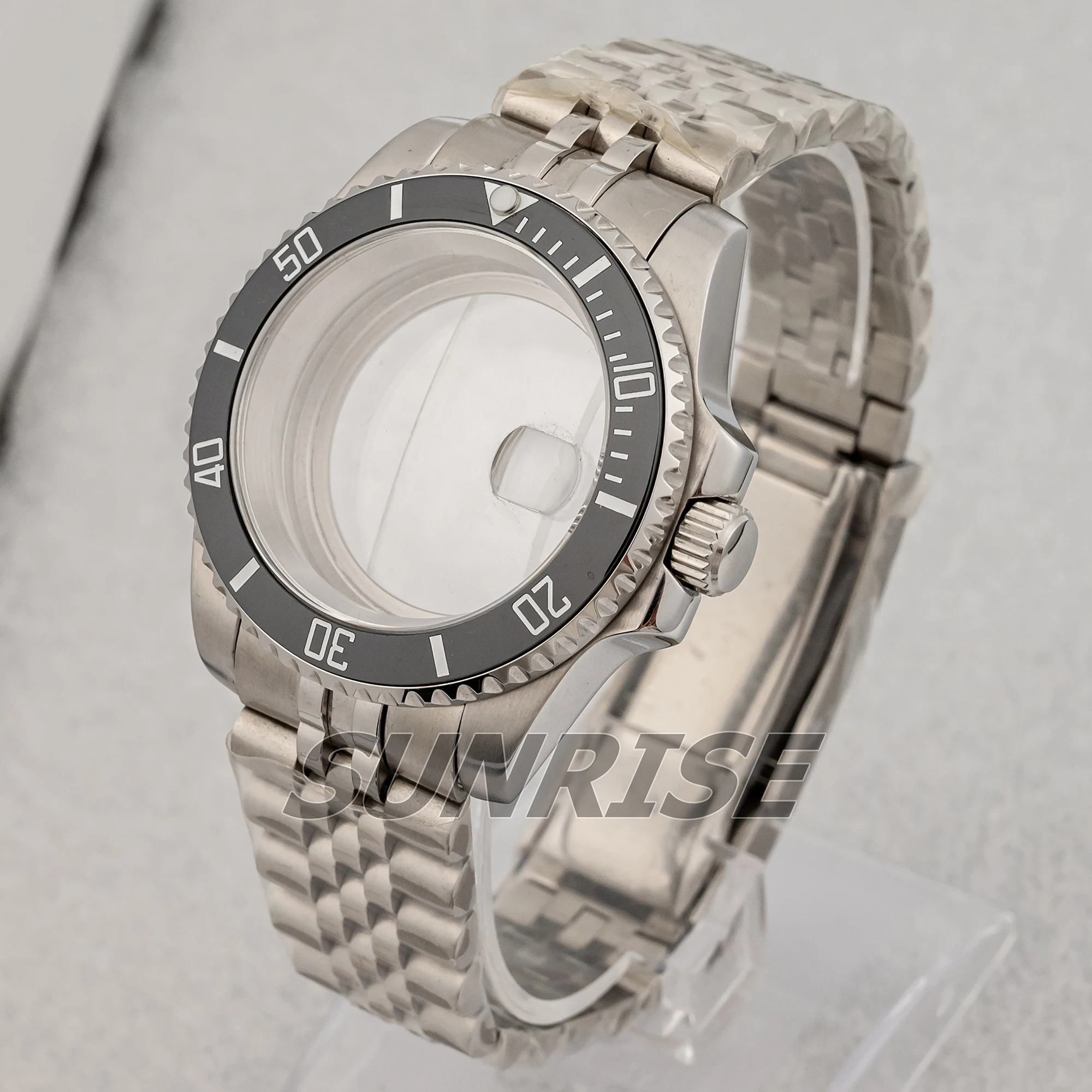 NH35 Case Jubilee Bracelet Stainless Sapphire Glass for NH34 NH35 NH36 movement 28.5mm dial MOD Submariner GMT Yacht Watch Case