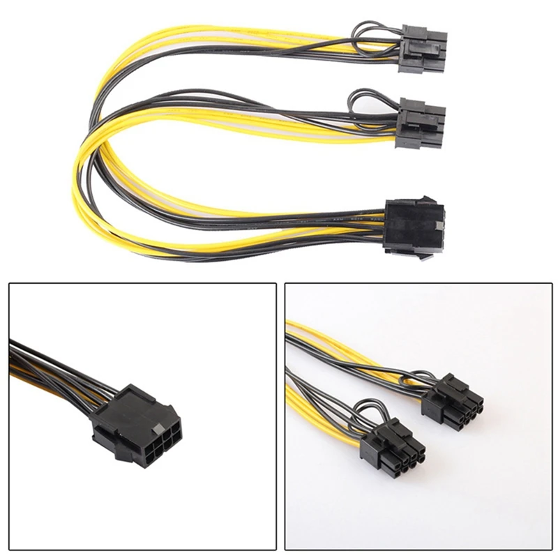 6Pin To Dual 8Pin Computer Graphics Power Cord 6P To Dual 8P (6+2) Power Supply Line One Point Two Extension Cord