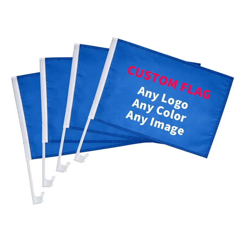 2pcs/ 4pcs Custom Car Flag with Pole, Design Customized Flags, Window Flags with Double Stitching, More Durable for Outdoor