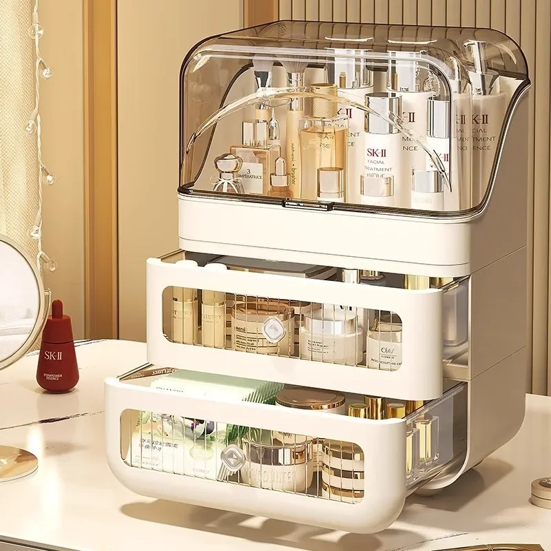 Multifunctional Cosmetic Storage BoxDressing Table Skincare Shelf with Drawers Desktop Makeup Organizer  Elegant Design