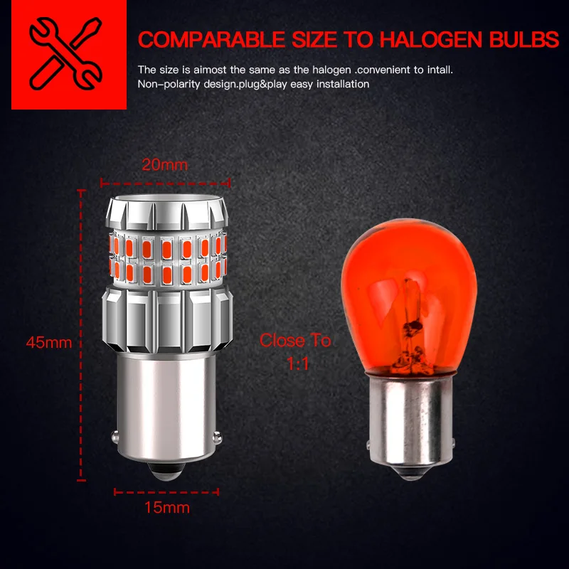 

2PCS Red 1156 BA15S P21W LED Brake Stop Tail Lights Blubs For BMW X3 E83 F25 G01 F97 For Jeep Renegade SUV Taillight with Bulbs