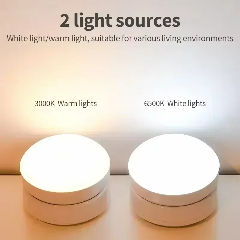 Night Lamp With Motion Sensor Night Light Rechargeable Wireless Led 360 Rotating Magnetic For Kitchen Room Bedside Table