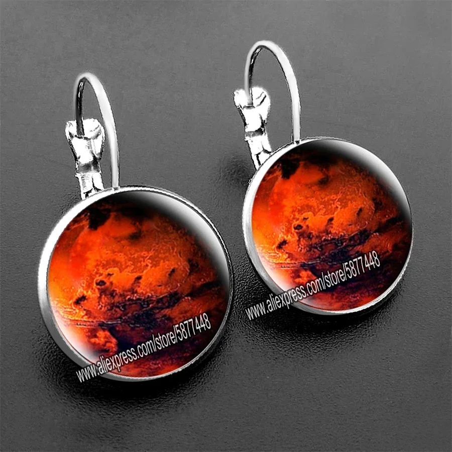 New Arrival Nebula Galaxy Women Stud Earrings Nebula Glass Cabochon Earrings Solar System Space Univers French Earring for Women