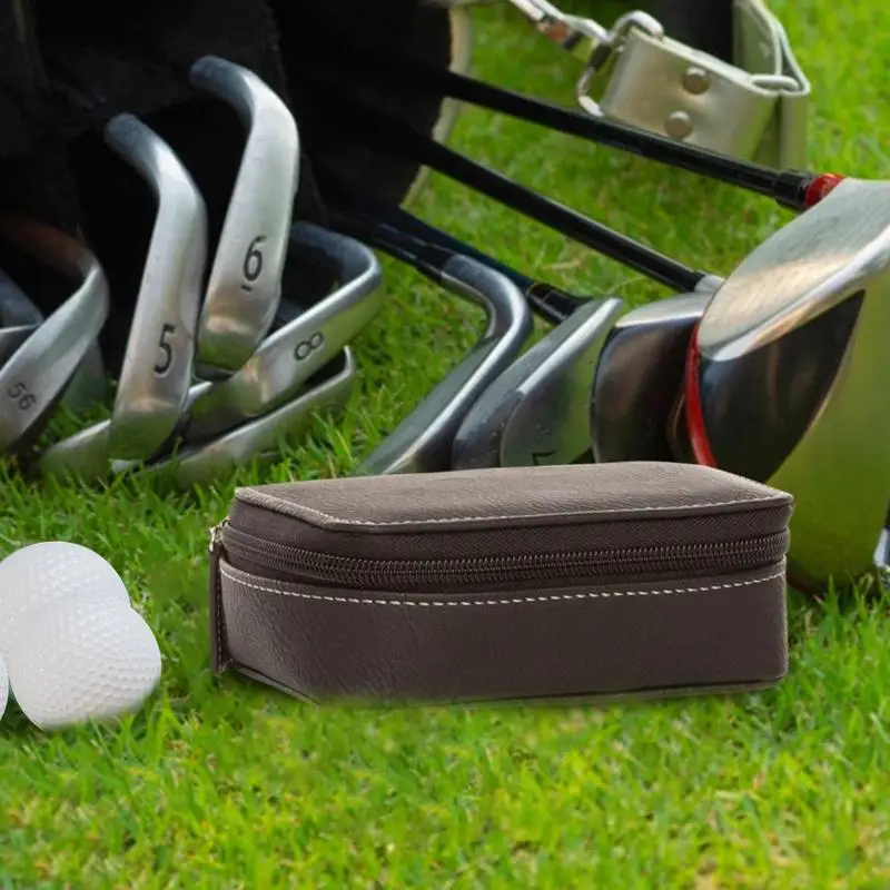 

Чехол для ценностей для гольфа, портативный кожаный держатель для мячей для гольфа, водонепроницаемые многофункциональные спортивные аксессуары для спорта, дома, путешествий