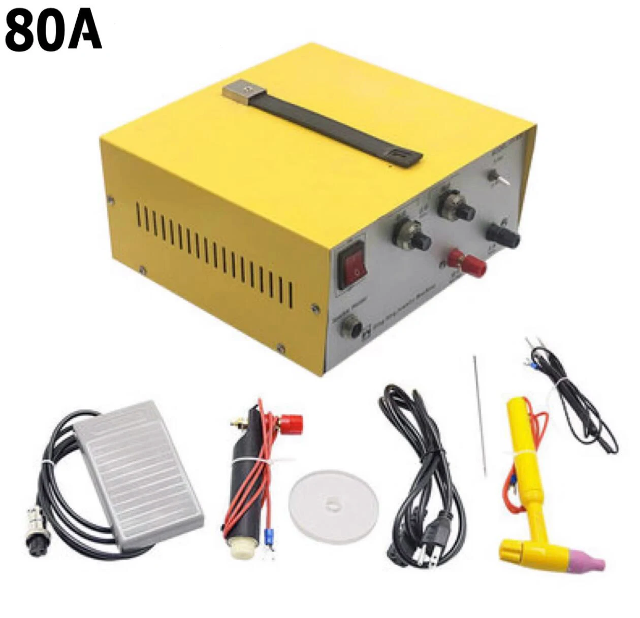 Jewelry Spot Welding Machine 30A 50A 80A 100A Pulse Sparkle Spot Welder Portablewith Foot Pedal for Jewelry Gold Silver Platinum