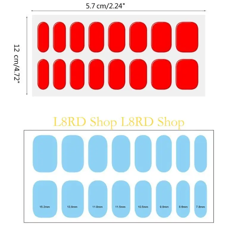 L8rd 16 pc's langdurige semi -gezouten nagelstickers, Franse stijl semi -uitgeharde gel nagels strips nagellakstrips voor
