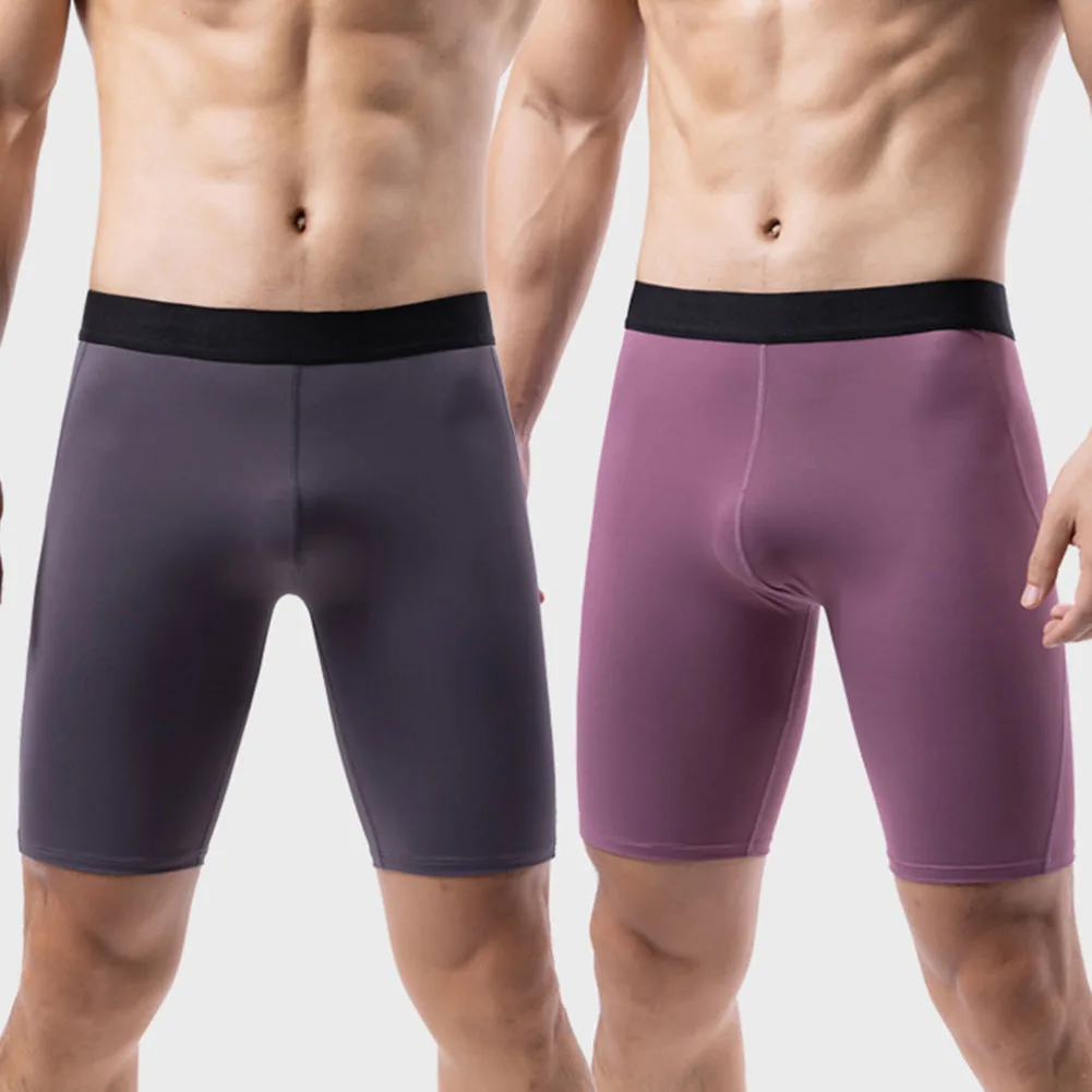 

Comfort Mens Long Shorts U Convex Pouch Underwear Male Breathable Sport Panties Middle Waist Man Sleep Bottoms Underpants