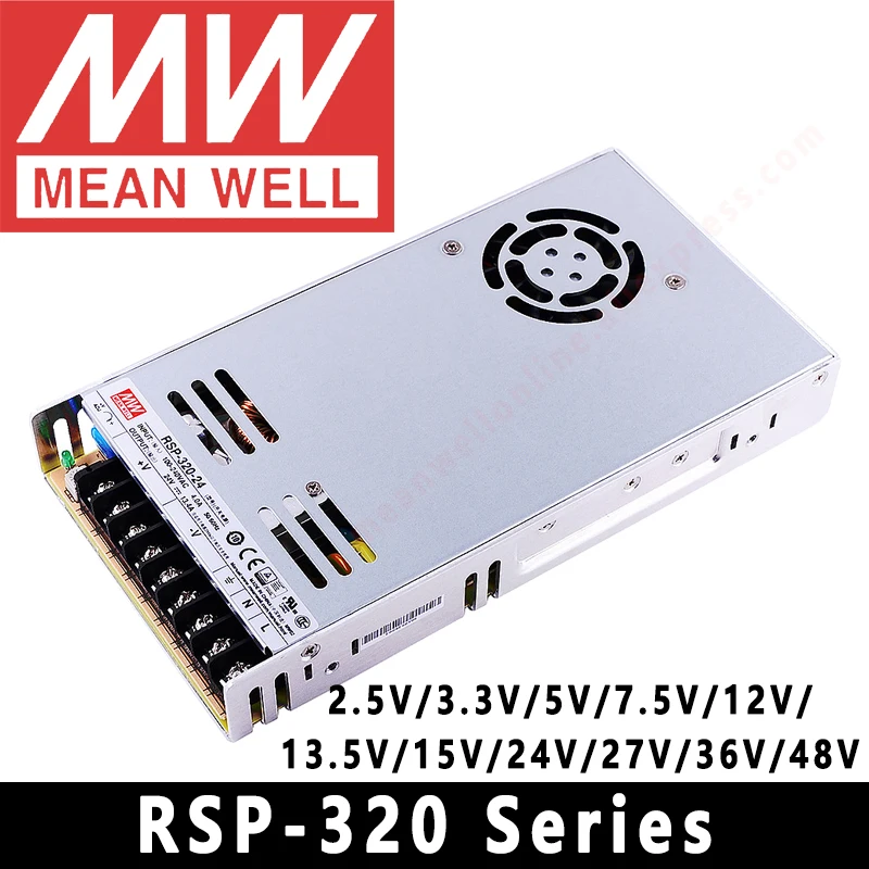 Mean Well RSP-320 Series meanwell 5V/12V/15V/24V/48VDC 320Watt Single Output with PFC Function Power Supply online store