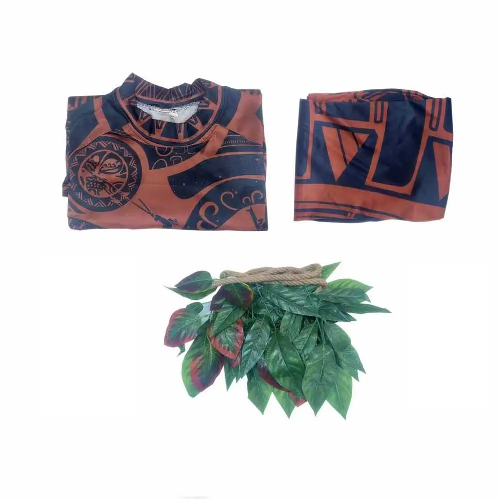 Adult Moana Maui Costume Halloween Cosplay Tattoo Dress Up Carnival Outfit Men Women Maui Halloween Costume image 3