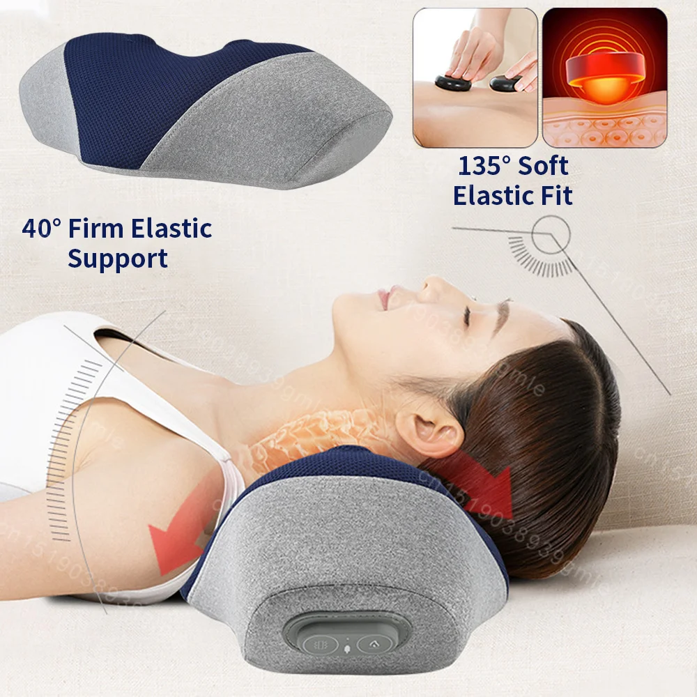 Electric Neck Massager Cervical Spine Stretch Relaxer Muscle Relaxation Traction Device Shoulder Massage Pillow Spine Correction