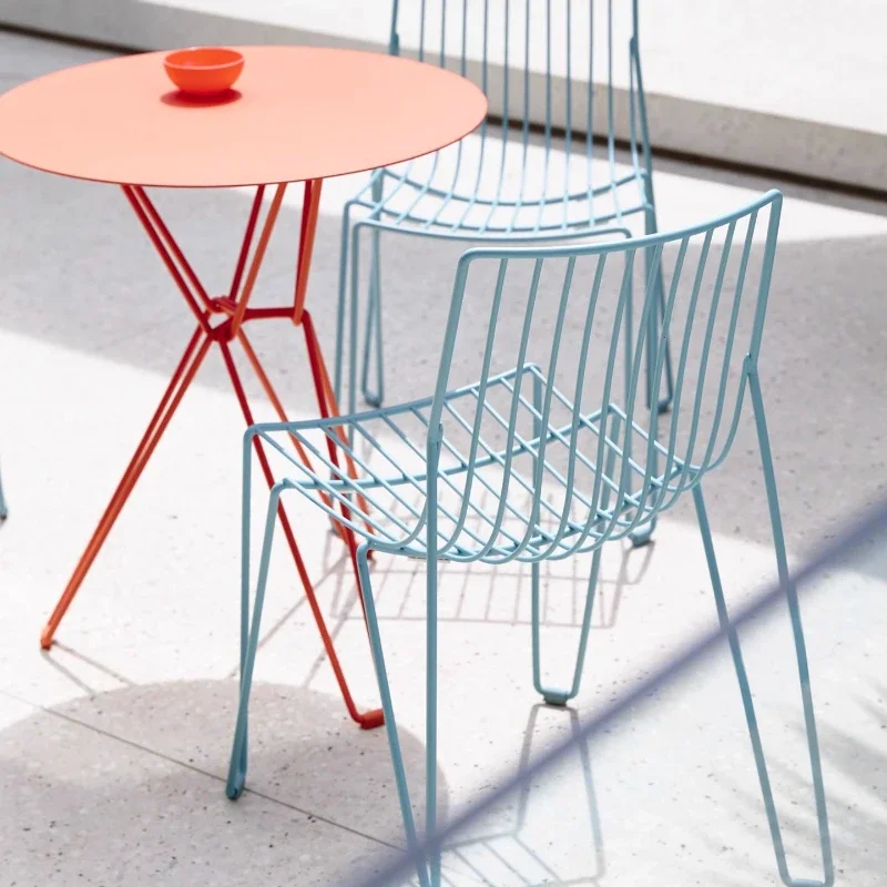 

Outdoor coffee table and chair leisure table and chair combination line chair creative coffee table courtyard open-air balcony