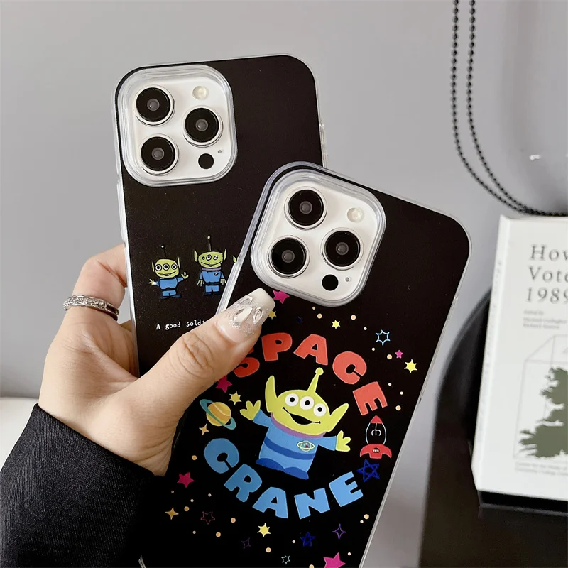 Disney Cute Alien Toy Story Cover für iPhone 15 Pro Max 11 12 13 14 3D Cartoon Space Crane Niedliche 2-in-1 Anti-Drop-Handyhülle