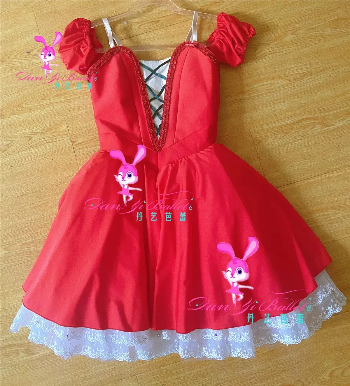 Traje de ballet para niños, disfraz de director de rábano, vestido de competición, vestido de gasa rojo, personalizado profesionalmente