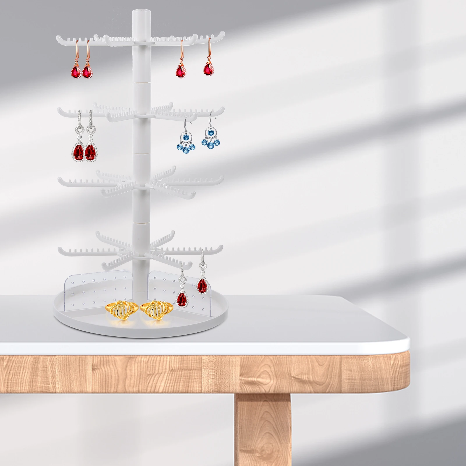 

4-Layer Jewelry Storage Stand Sturdy Organizer For Necklaces Earrings Bracelets Desktop Holder Home Supplies Earring Display