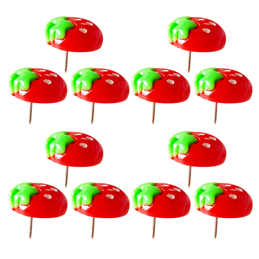 

30Pcs Strawberry Shaped Push Pins Cute Thumbtacks for Cork Board Map Marking Office Organization Craft Decorative Tacks