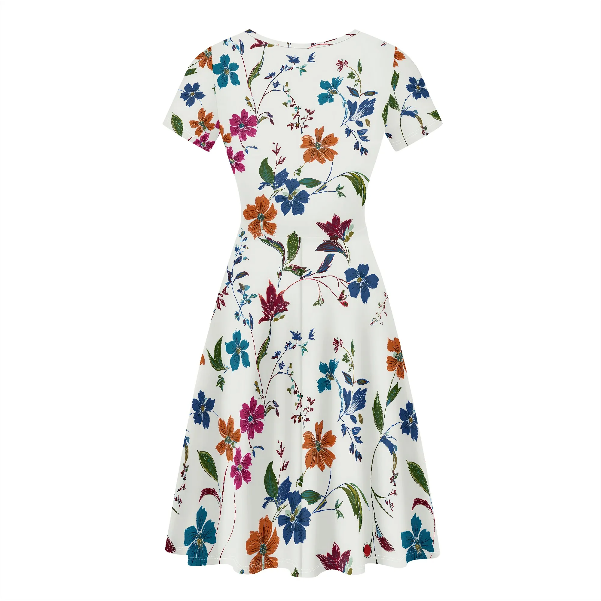 サマードレス女性用カジュアルTシャツ半袖ドレススイング流れるビーチ休暇サンドレス