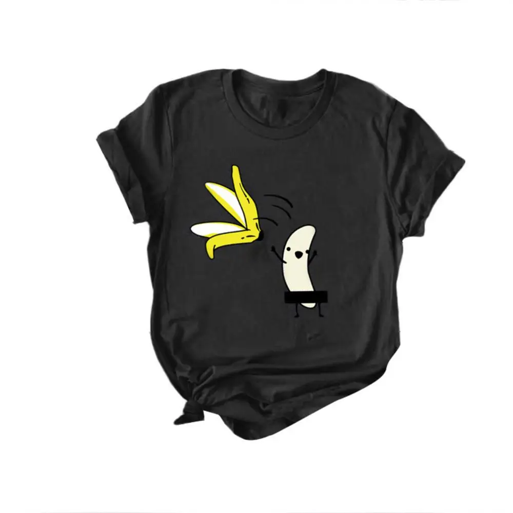 

Casual Funny T-Shirt men Naked Banana Cartoon Print Short Sleeve O-Neck T Shirt men Summer Humor Joke Tee Homme Top