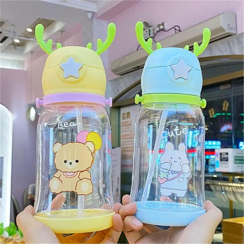 New Internet Celebrity Cup Cartoon Water Cup Childrens Large Capacity Antler Cup Student Gift Straw Cup