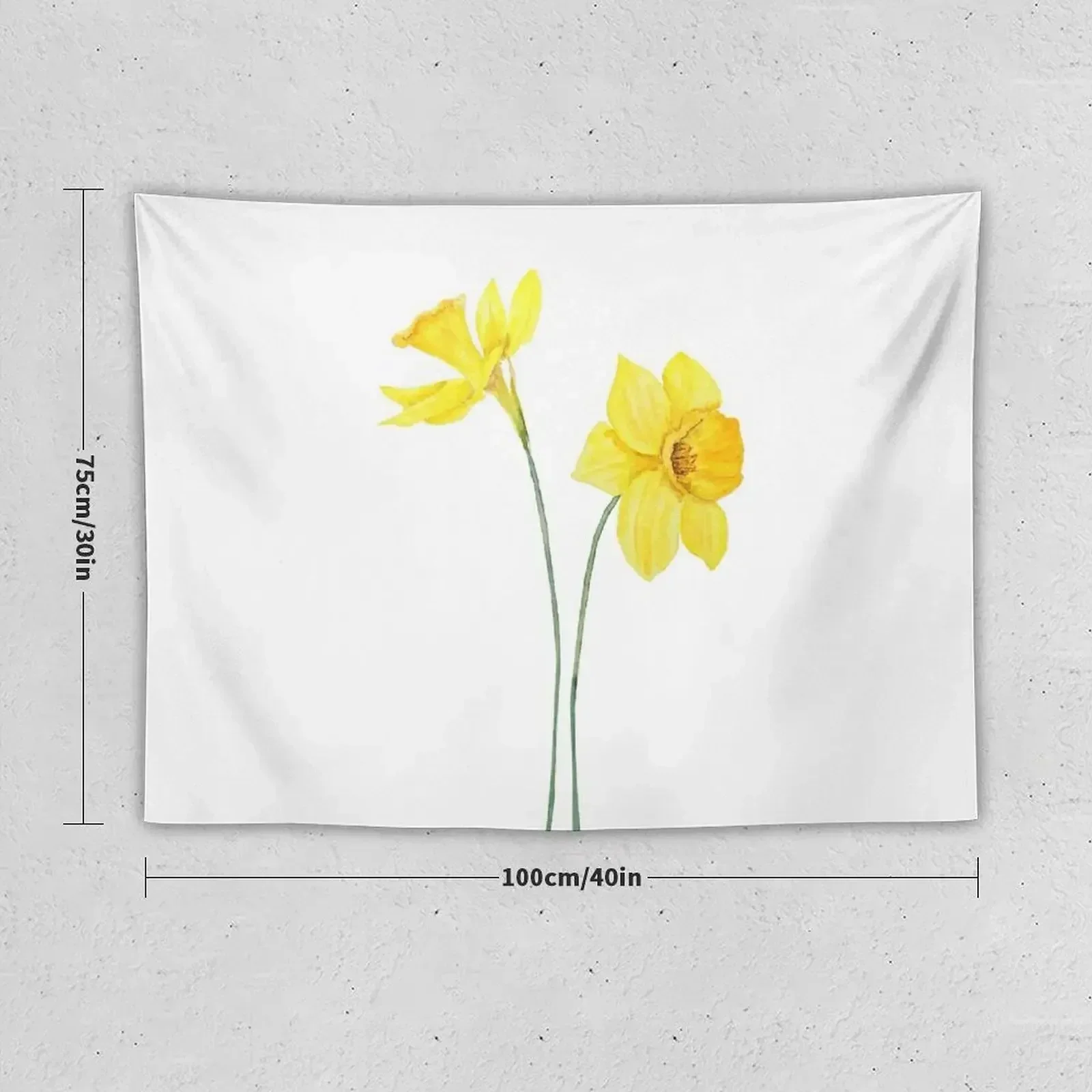 yellow daffodils watercolor painting Tapestry Wall Art Wall Hanging Wall Tapestry