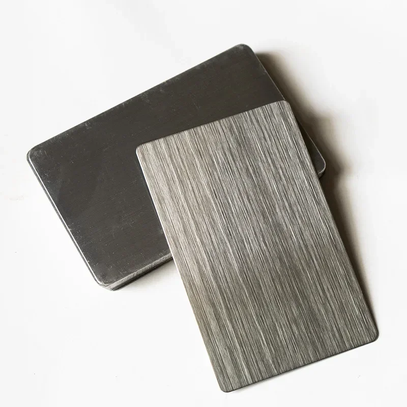 

Spot stainless steel brushed business card laser marking engraving nameplate metal label hot-selling blank steel nameplate