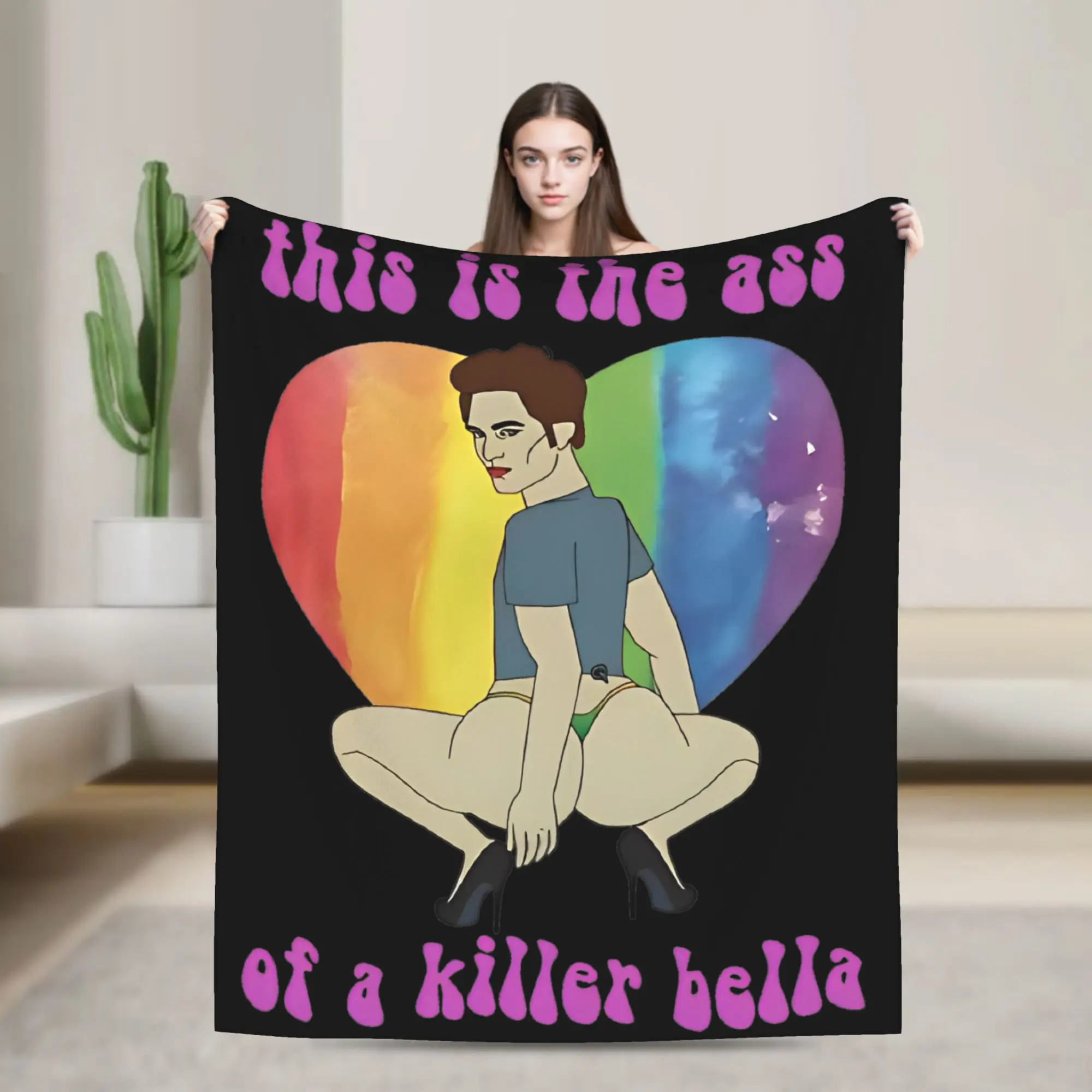 The Ass of A Killer Bella-Twilight Saga Flannel Blanket Warm Throw Blanket for Home Decor Camping Funny Bedspread Sofa Bed Cover