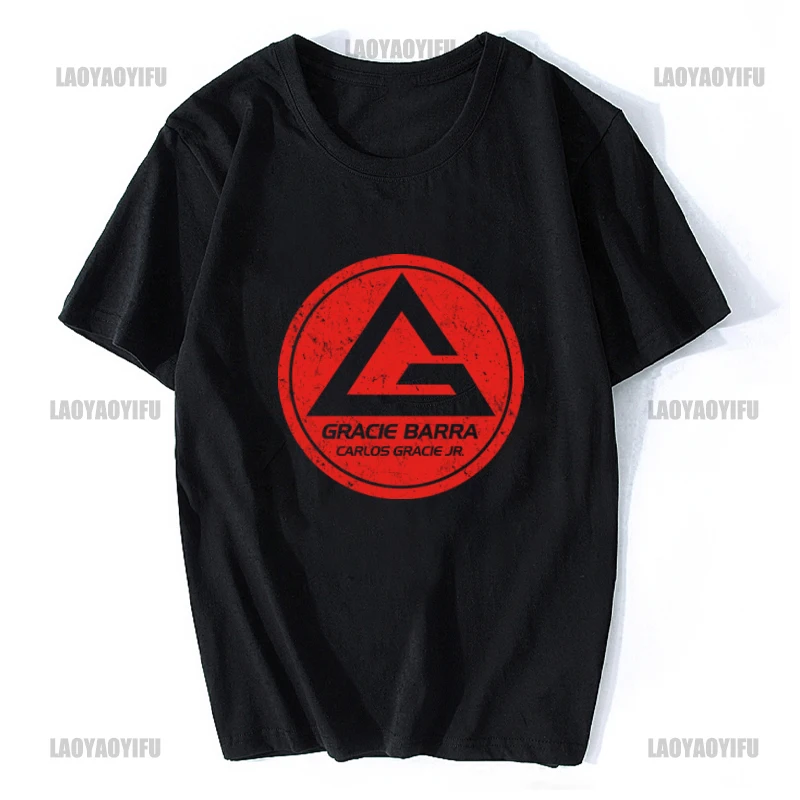 Gracie Barra Carlos GR Brazilian Jiu Jitsu T Shirt Summer Men O Neck Cotton Short Sleeve Tshirts Fashion Cool Tops