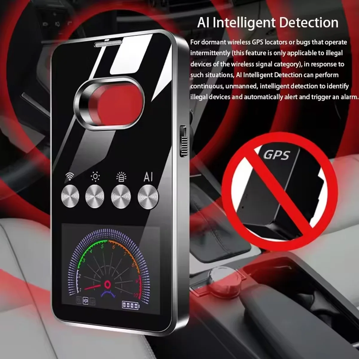 Rilevatore anti-spia con scansione intelligente AI, protezione contro la sorveglianza in vari scenari Rilevatore localizzatore GPS