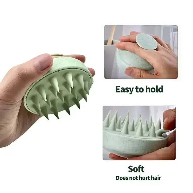 Silicone Shampoo Brush Head Scalp Massage Comb Hair Washing Comb Body Massage Brush Bath Shower Brush Salon Hairdressing Tool