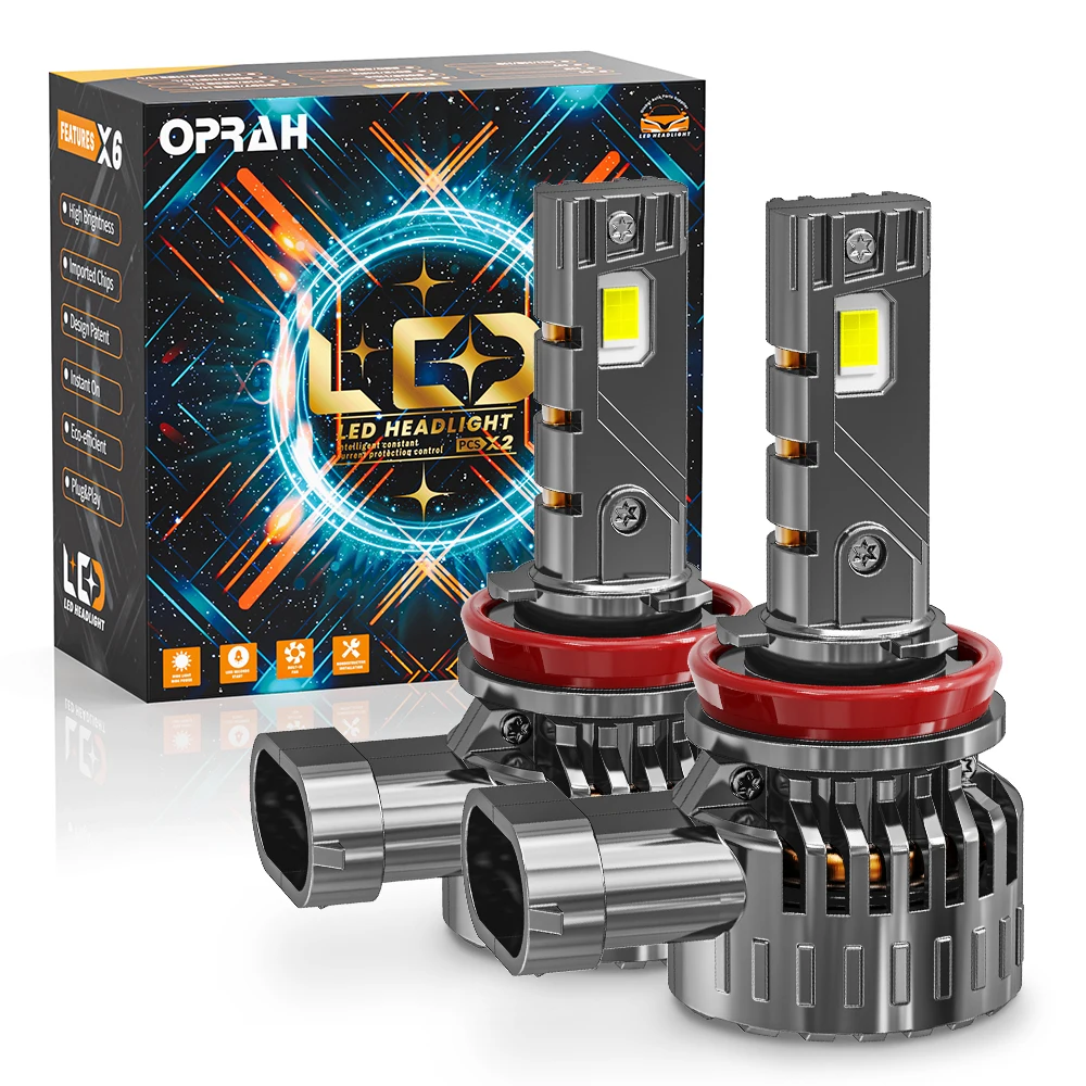 

Oprah Auto Lamp светодиодный H4 передняя фара CANBUS H7 H11 9005 HB3 9006 HB4 дальний/ближний свет CSP авто противотуманная фара Turbo 12V 6000K белый