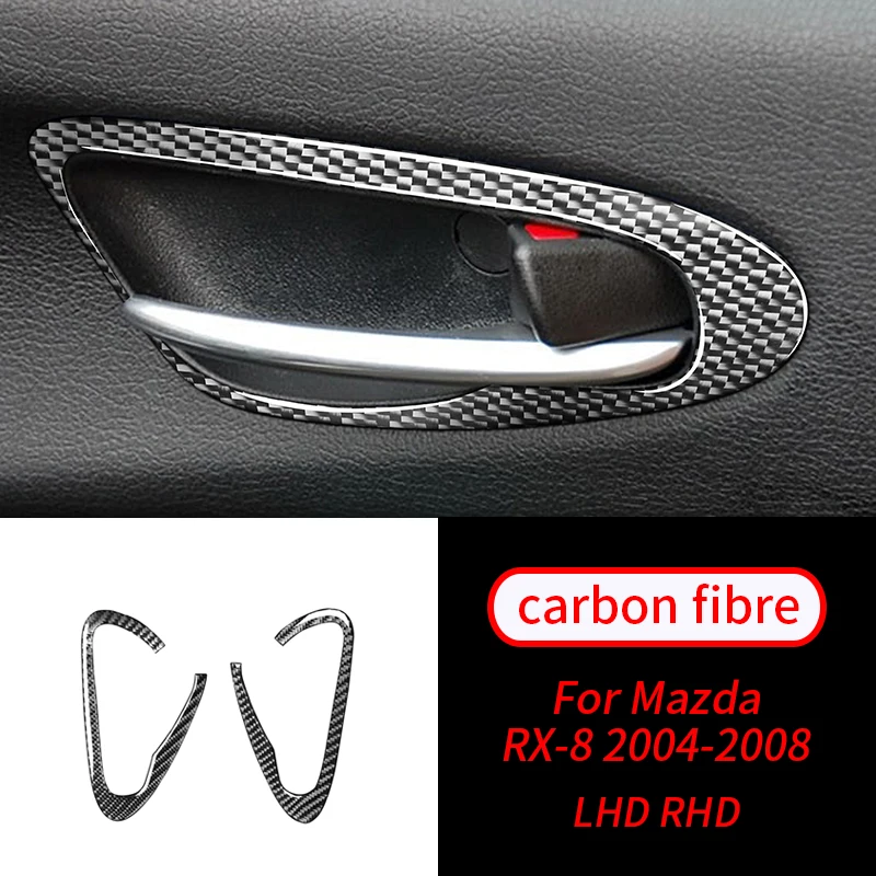 

Real Carbon Fiber Door Handle Frame Trim Car Interior Accessories Car Interior Supplies For Mazda RX-8 2004-2008 2 PCS