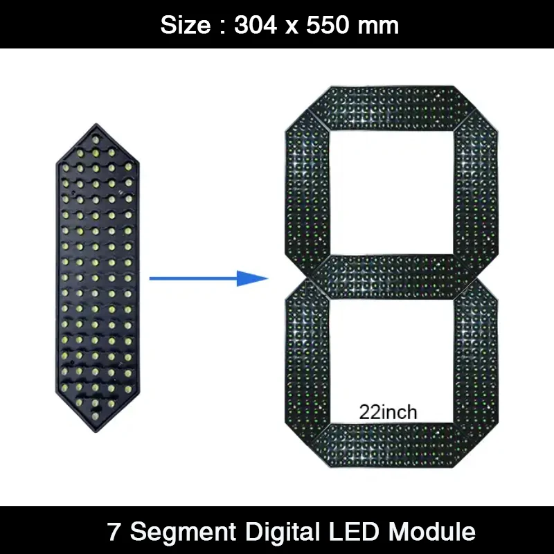 2Pcs/Lot Waterproof Number LED 7 Segment Module 22 inch for Digits