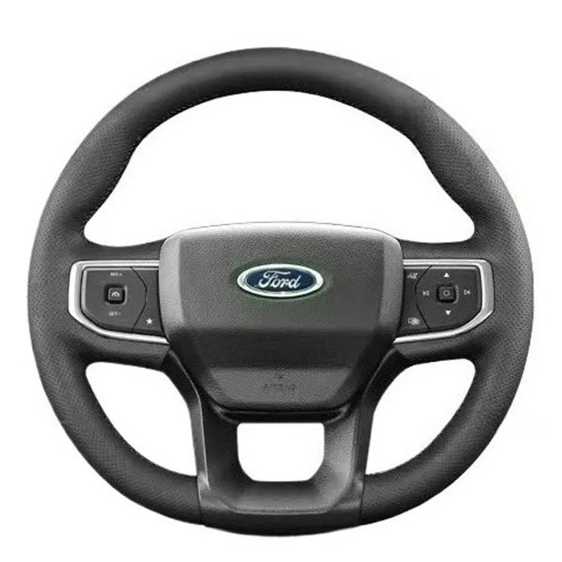 

Hand-stitched renovation Non-slip wear-resistant black Leather car steering wheel cover for Ford transit 2023 2024