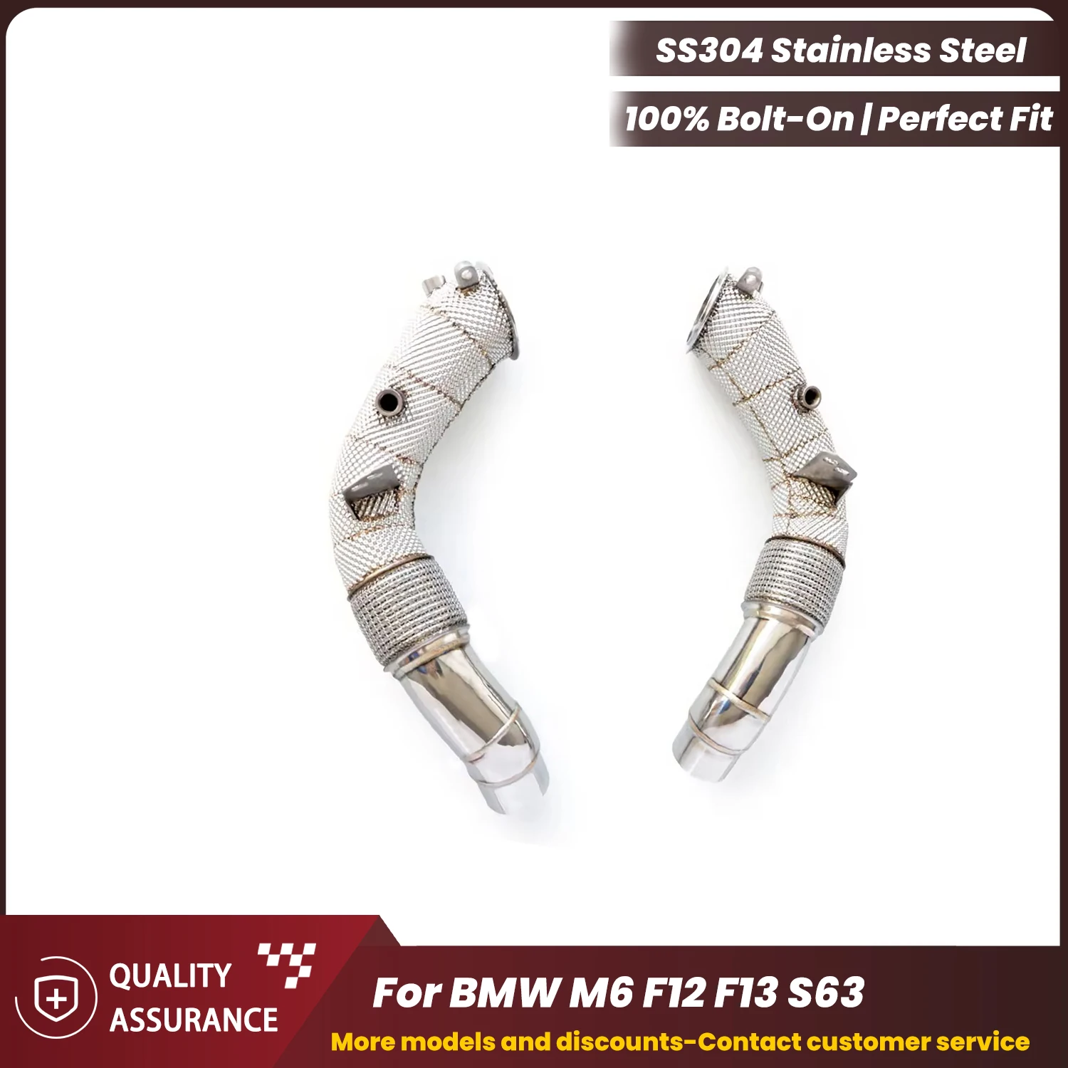 

ECCF Sports Downpipe With Heat Shield For BMW M6 F12 F13 S63 Aggressive Exhaust Sound High Flow Performance Upgrade