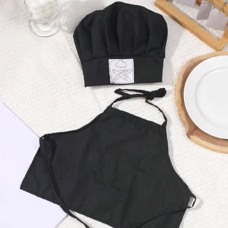 Baby Cook Clothing Recém -nascidos Photography Props Cook Hat Hotsehoots Roupet Sett.