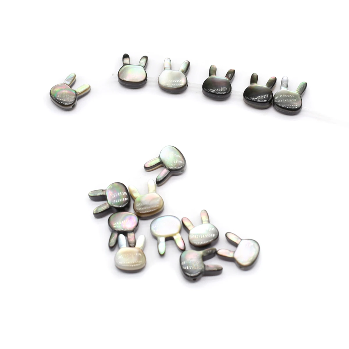 5pcs Natural Sea Shell Beads Rabbit Head Shape Charms Mother of Pearl Shell Loose Beads for Jewelry Making DIY Earring Bracelets