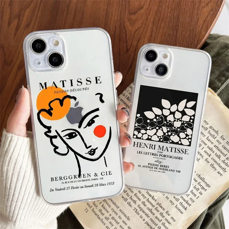Komik Picasso Soyut Sanat telefon kılıfı için IPhone 16 15 Pro MAX 11 12 13 X XR XS 14 Artı Şeffaf Yumuşak Fundas Kapakları