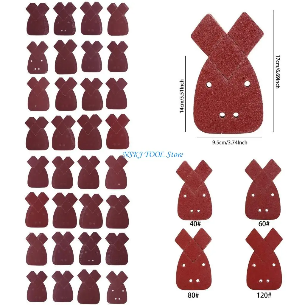 L8RC 80Pcs Mouse Detail Sander Sanding Sheet Sandpaper 40 60 80 100 120 150 180 240 400 600 800 1000 1200 1500 Grits