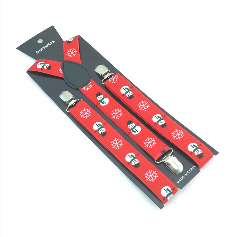 Christmas Gift New 11 Designs Mix Men Women Clip-on Braces Elastic 1 Inch Slim Y-back Suspenders For Merry Christmas