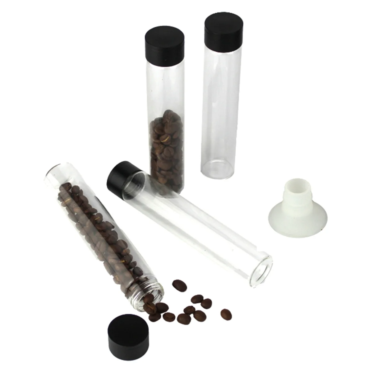 

4PCS Single Dose Bean Cellar Coffee Bean Packaging Bottle Test Tube Storage and Preservation Coffee Tools Sealed Jar