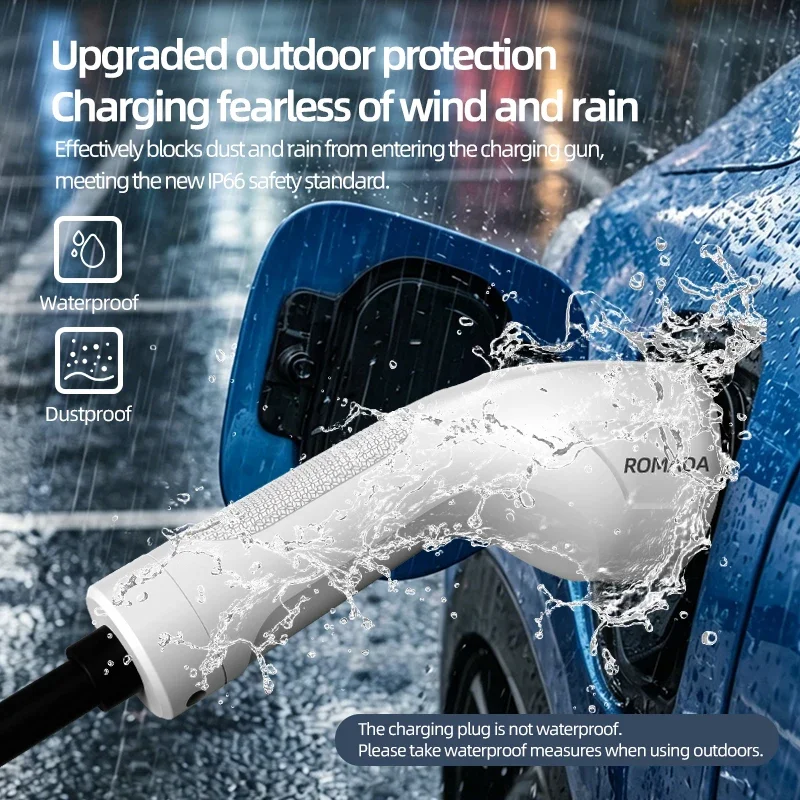 ROMADA 16A 3.5KW Type 2 EV Charging Cable, IP66 Waterproof EU Plug Portable Charger for Electric Car (3-20M Length) view 5